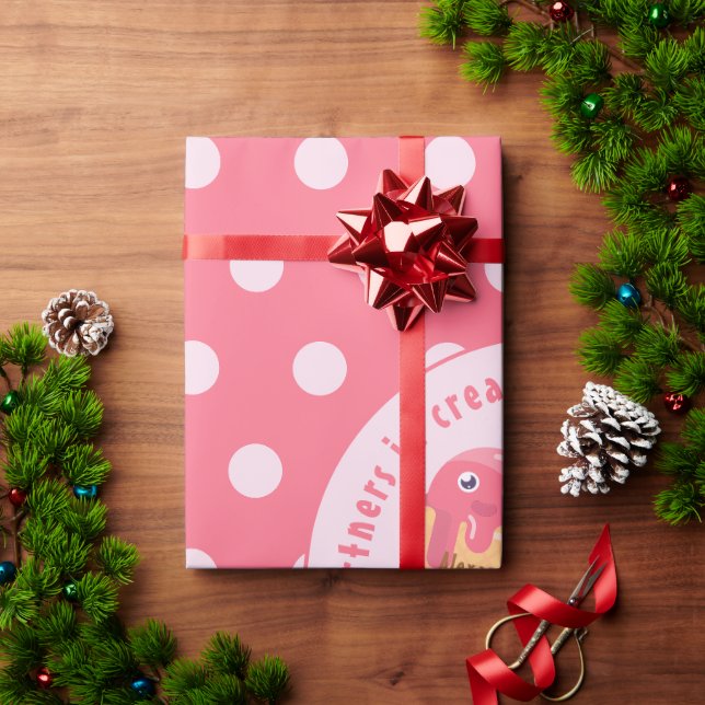 Ice Cream Scoops Cute Romantic Valentine's Day Wrapping Paper (Holiday Gift)