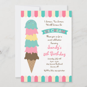 Ice Cream Scoops Invitation