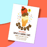 Ice Cream Scoops Kids 3rd Birthday Party Invites<br><div class="desc">Customise 3 Scoops birthday invitation for girl or boy turning three. Ice cream theme invitation for girl or boy 3rd birthday party. Neutral colours for boy's or girl's 3rd birthday party. Abstract cone graphic on the back.</div>