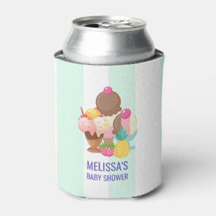 Ice Cream Scoops with Sprinkles Baby Shower Can Cooler