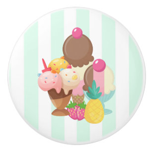 Ice Cream Scoops with Sprinkles Ceramic Knob