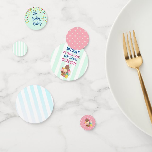 Ice Cream Scoops with Sprinkles Confetti (Group)