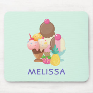 Ice Cream Scoops with Sprinkles Mouse Pad