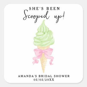 Ice Cream She's been scooped up! Bridal shower Square Sticker