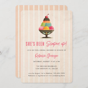 Ice Cream She's been scooped up Pink Bridal Shower Invitation