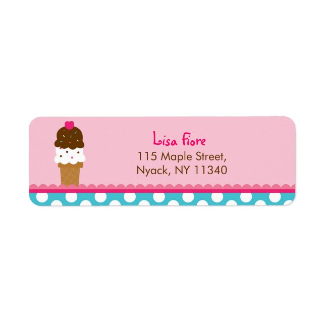 Ice Cream Shop Address Labels (Front)