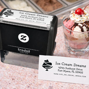 Ice Cream Shop Business Return Address Stamp
