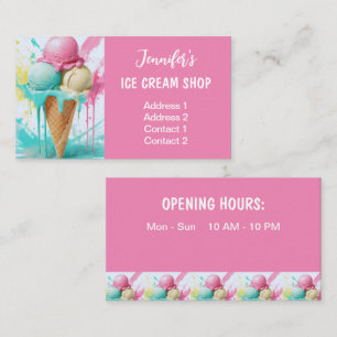 Ice Cream Shop Colourful Business Card