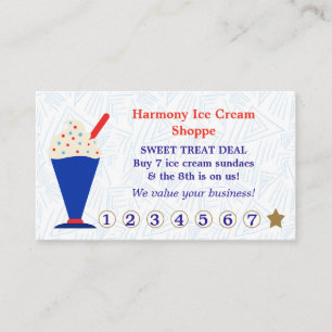 Ice Cream Shop Customer Loyalty Discount Card