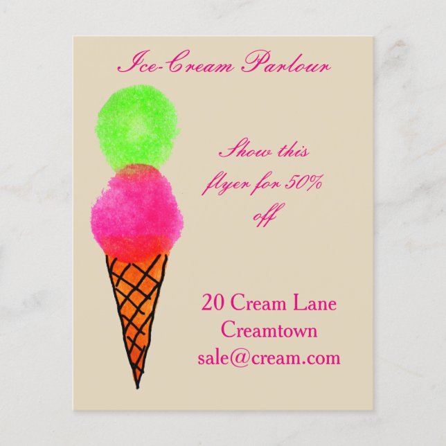 Ice-cream shop Ice cream parlour advertisement Flyer (Front)