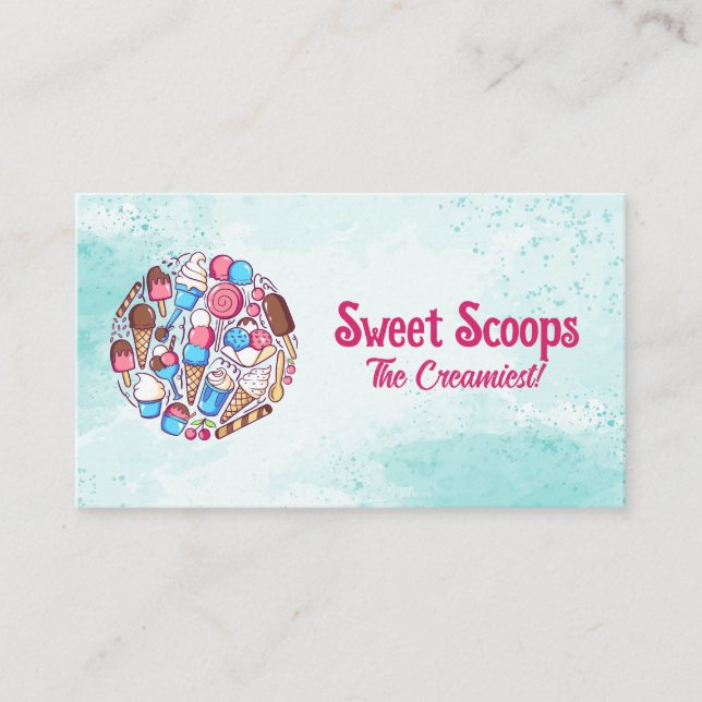 Ice Cream Shop Logo Loyalty Card (Front)
