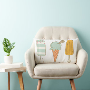 Ice Cream Shop Novelty Summer Lumbar Cushion