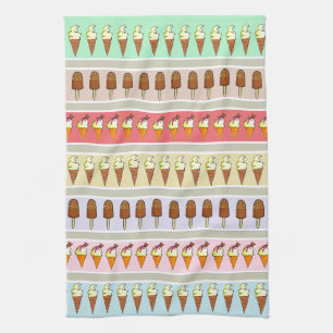 Ice Cream Shop Tea Towel