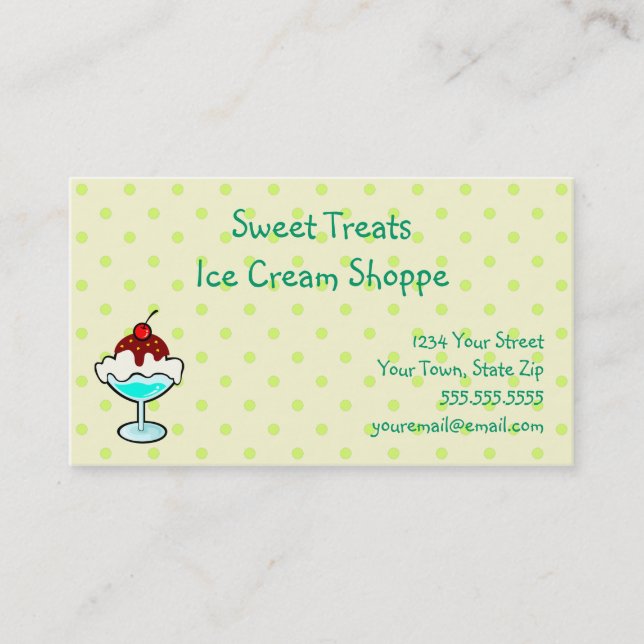 Ice Cream Shoppe Business Cards (Front)
