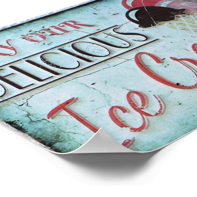 Ice Cream Sign Antique Replica (Corner)