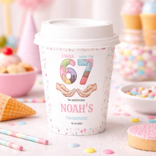 Ice Cream “Six Seven” 7th Birthday Party for Kids Paper Cups