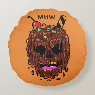 Ice Cream Skull custom monogram & colour pillow