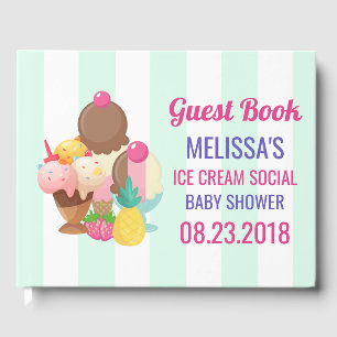 Ice Cream Social baby Shower Guest Book