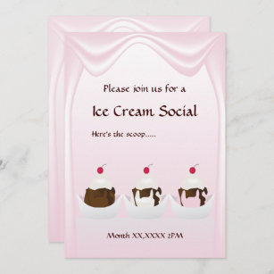 Ice Cream Social Custom Invitation