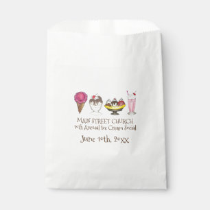 Ice Cream Social Favour Banana Split Sundae Cone Bags
