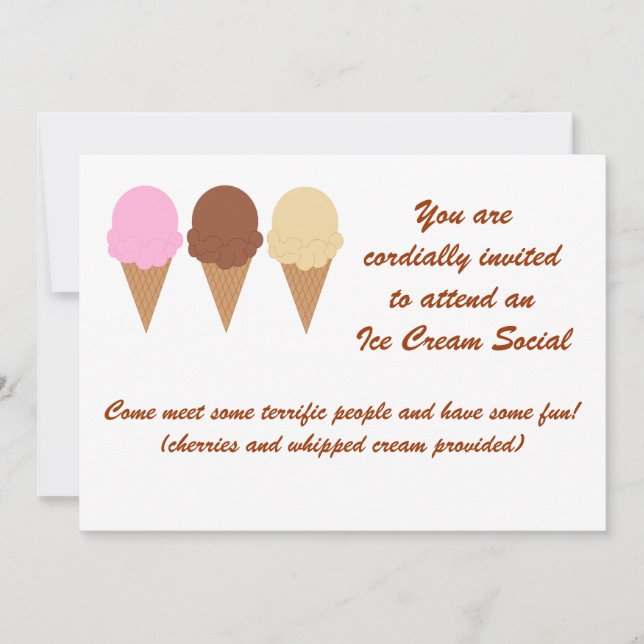 Ice Cream Social Invitation (Front)