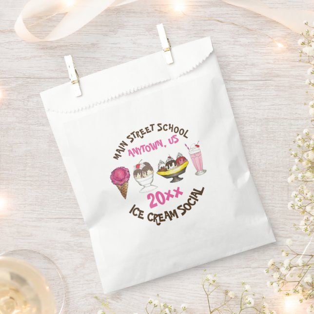 Ice Cream Social Make Your Own Sundae Party Favour Bags (Clipped)