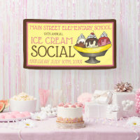 Ice Cream Social Party Dessert Banana Split Sundae