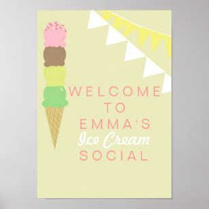 Ice Cream Social Party Poster