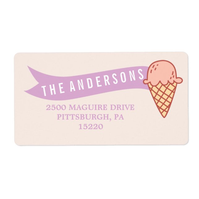 ICE CREAM SOCIAL RETURN ADDRESS LABEL (Front)