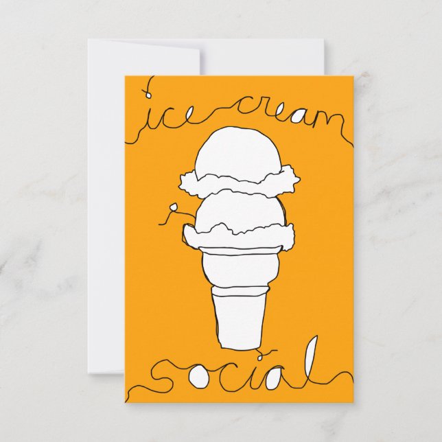 ice cream social strings invitation (Front)