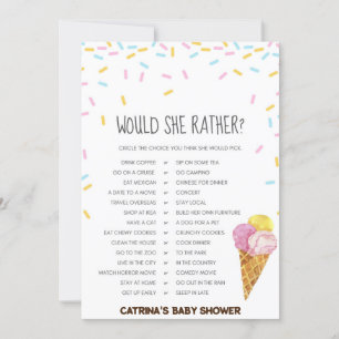 Ice Cream Sprinkle Baby Shower -Editable Name, 5x7 Invitation