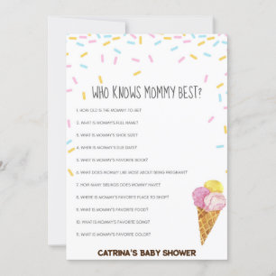 Ice Cream Sprinkle Baby Shower -Editable Name, 5x7 Invitation