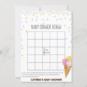 Ice Cream Sprinkle Baby Shower -Editable Name, 5x7 Invitation