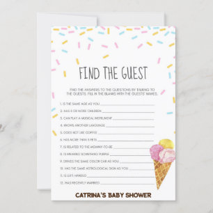 Ice Cream Sprinkle Baby Shower -Editable Name, 5x7 Invitation