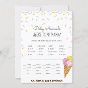 Ice Cream Sprinkle Baby Shower -Editable Name, 5x7 Invitation