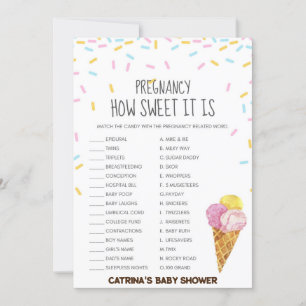 Ice Cream Sprinkle Baby Shower -Editable Name, 5x7 Invitation