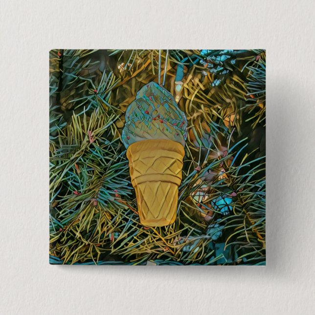 Ice cream sprinkles 15 cm square badge (Front)