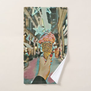 Ice cream sprinkles hand towel