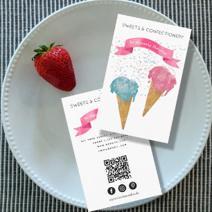  Ice Cream & Sprinkles Pastry Chef Bakery Business Card