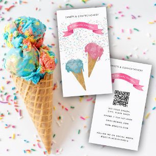 Ice Cream & Sprinkles Pastry Chef Bakery  Business Card
