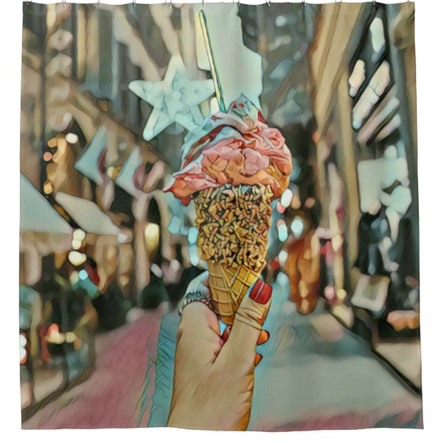 Ice cream sprinkles shower curtain (Front)