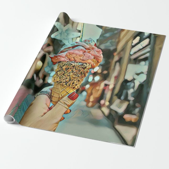 Ice cream sprinkles wrapping paper (Unrolled)