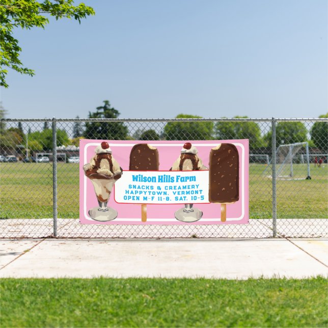 Ice Cream Stand Custom Big Outdoor Banner (Insitu)