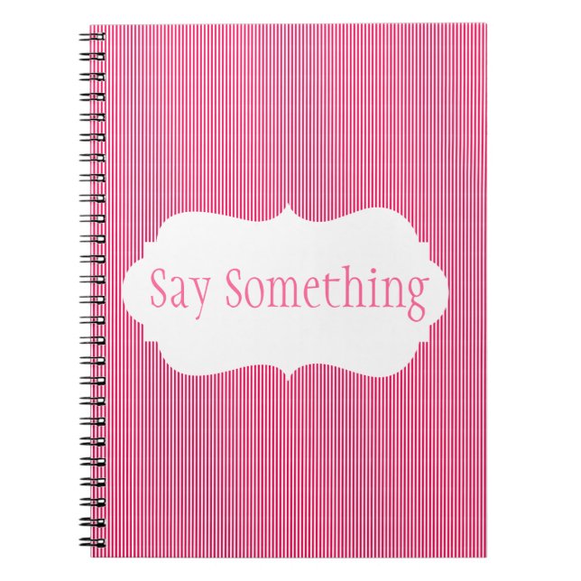 Ice Cream Stripes with Monogram Spiral Notebook (Front)