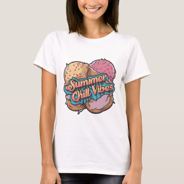 Ice Cream Summer Chill Vibes T-Shirt (Front)