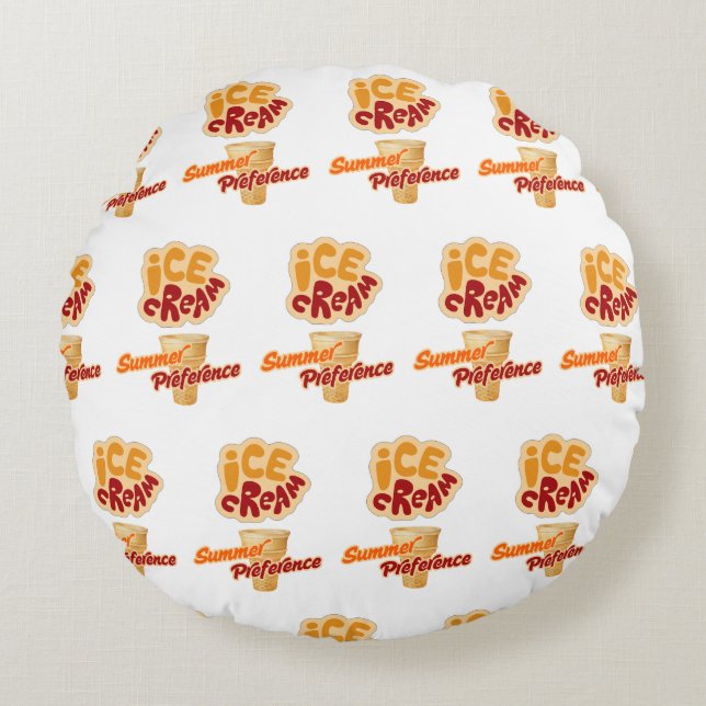ice cream summer preference round cushion (Front)