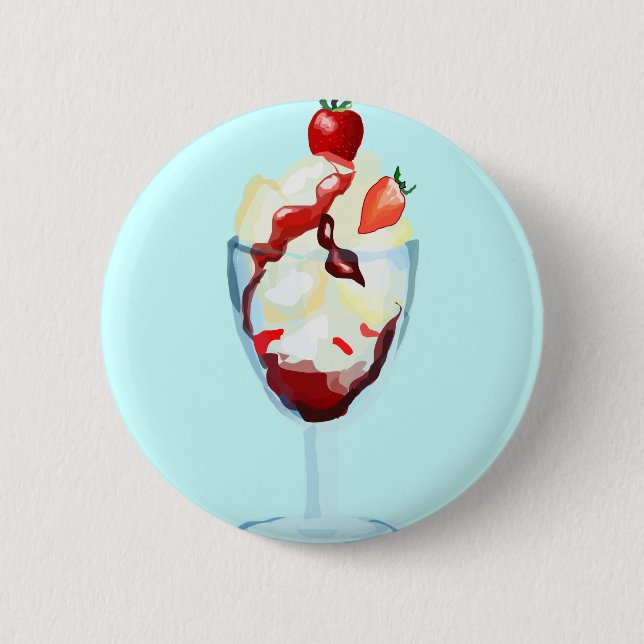 Ice Cream Sundae 6 Cm Round Badge (Front)