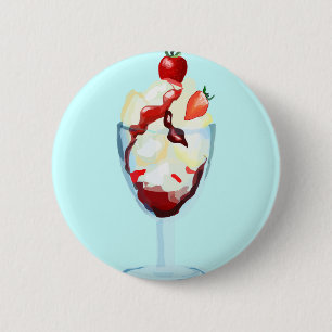 Ice Cream Sundae 6 Cm Round Badge
