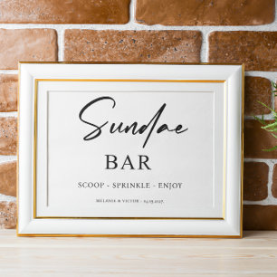 Ice cream Sundae Bar Wedding Sign Poster