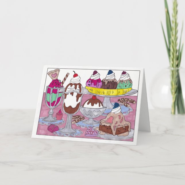Ice Cream Sundae Birthday Card (Front)